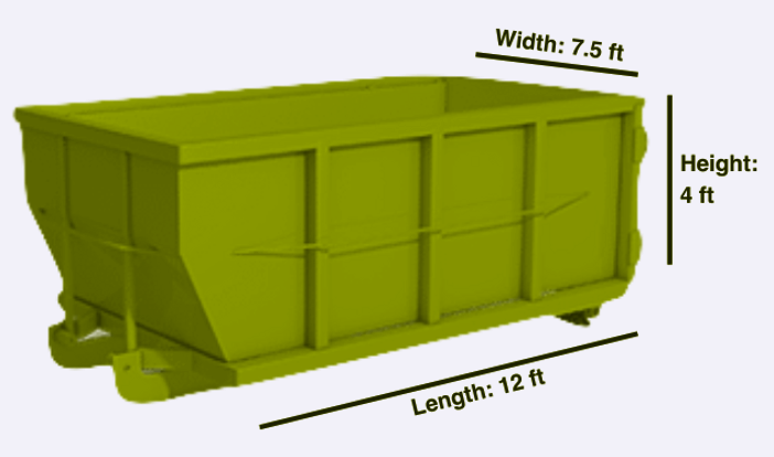 10 yard dumpster container with dimensions