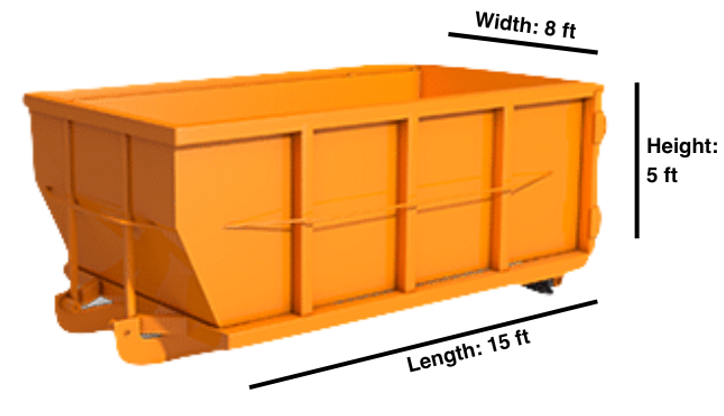 15 yard dumpster container with dimensions