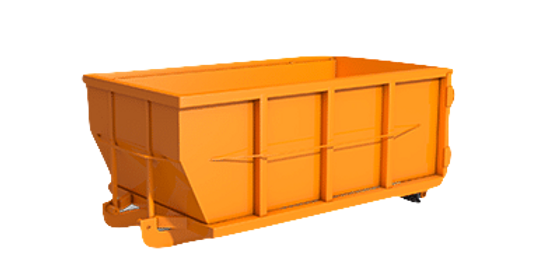 Orange dumpster container