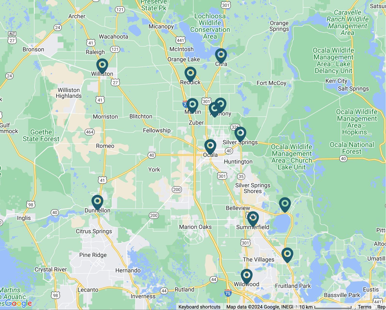 Marion County, FL map showing areas we service